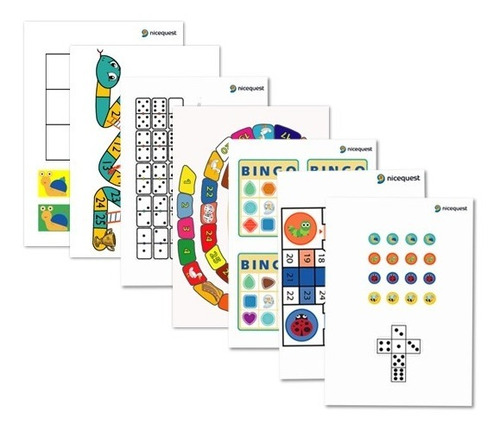 Imagen 1 de 4 de Juegos De Mesa Imprimibles Para Niños Bingo Domino Oca Pdf