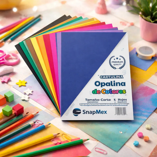 Cartulina Opalina De Colores 180gr Snapmex Tamaño Carta 50 Hojas