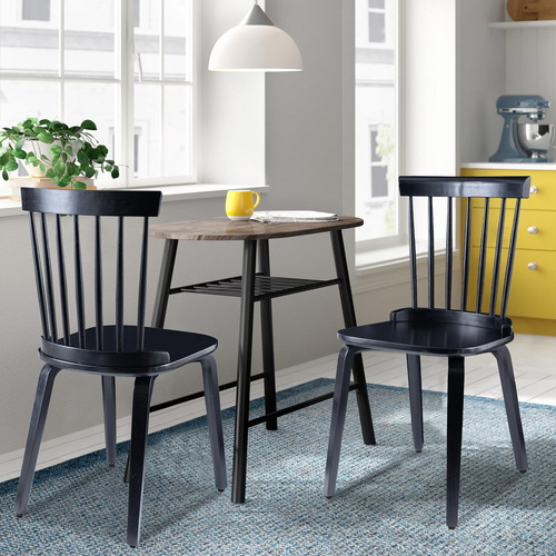 Unovivy Juego De 2 Sillas De Comedor De Madera Con Respaldo