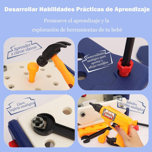 P 57 Pcs Caja De Herramientas De Juguete,juego De