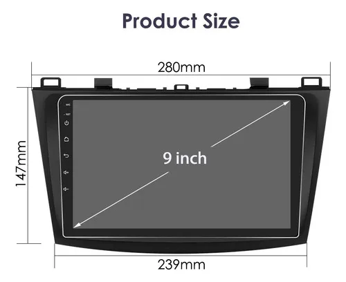 Carplay Gps C/cámara Estéreo 2+32g Para Mazda 3 2010-2013
