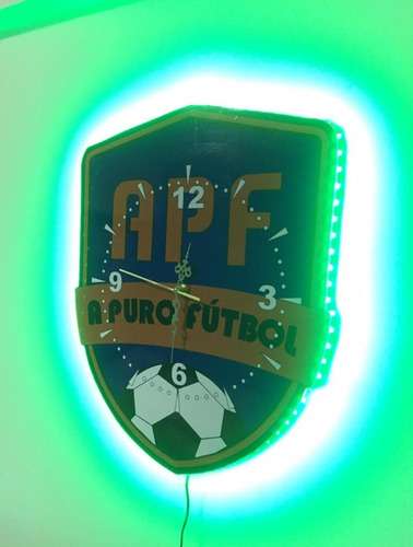 Escudo Reloj Pared Diseño Equipo Logo 40x45 Cm. Luces Led Eleccion