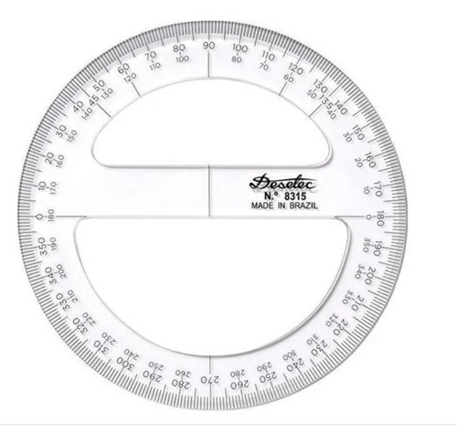 Transferidor Acrílico 360° Trident Desetec 8312 12cm
