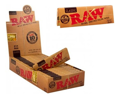 Papelillos Raw Classic 1 1/4 Display 24 Uds X 50
