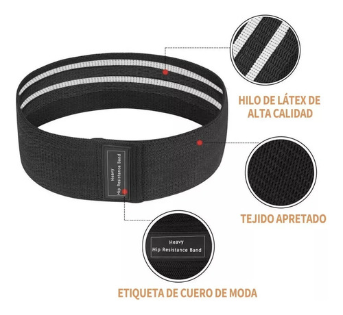 3 Ligas Elastic Bands Resistance Tela Ejercicio Piernas-