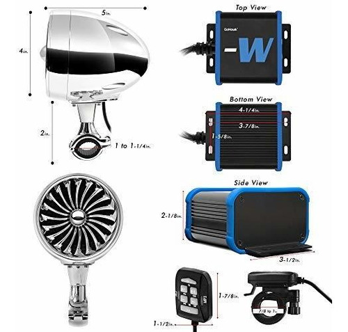 Tj4 W Amplificador Impermeable 4 Rango Completo Bluetooth 1