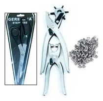 Comprar Pinza Sacabocados + Pinza Ojaliyadora + 100 Ojales+tijera