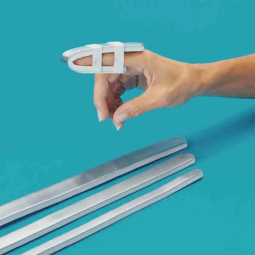 Kit 12 Und Tala Metálica Imobilização Dedos (mso) Cor Cinza Tamanho 26mm X 180mm