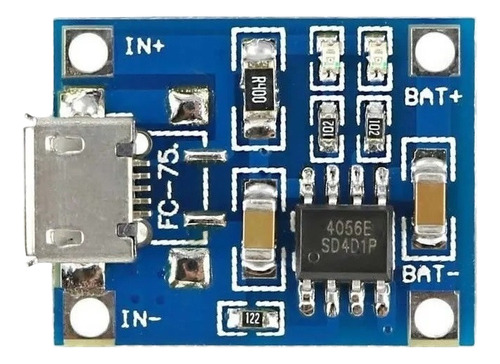 50 Micro Módulo Carregador Tp4056 Duplo Led E Proteção