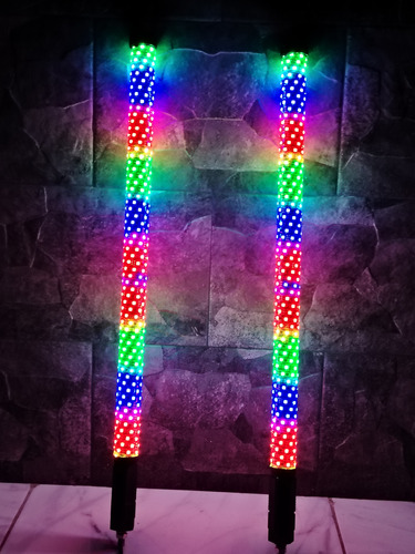 Antenas Gemelas Bazookas 90 Cm Rgb Bluetooth Y Control Remot
