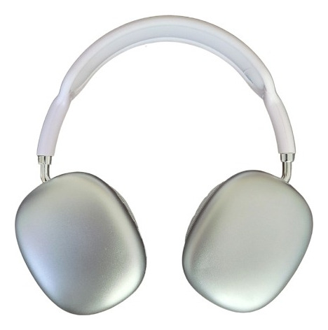 Audífonos Bluetooth De Diadema P9 Plus Plateado Y Blanco Con