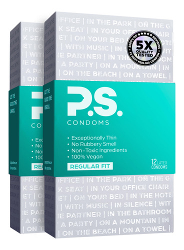 Ps Condoms Preservativos De Látex Excepcionalmente Finos Par