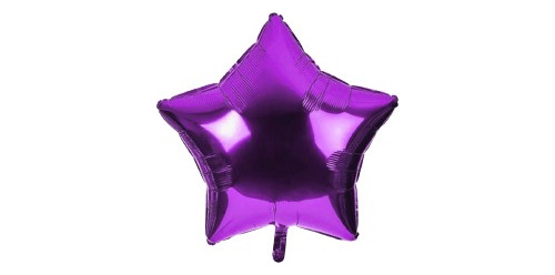 Pack X 10 Globo Metalizado De Estrellas Violeta De 18 PuLG