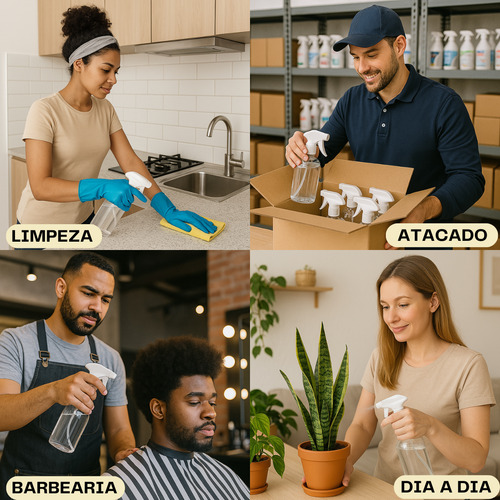 Kit 3 Frasco Borrifador Spray Pulverizador Com Válvula 500ml