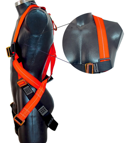 Kit Arnés Anticaída Y Línea De Vida C2 Con Punto Fijo Jostein Naranja Certificado