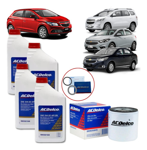 Kit Troca Óleo 5w30 Sintético Gm Onix Spin Cobalt Prisma 13/