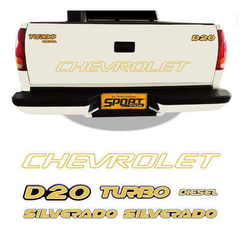 Kit Adesivos Resinados Silverado D20 98/06 E Faixa Traseira