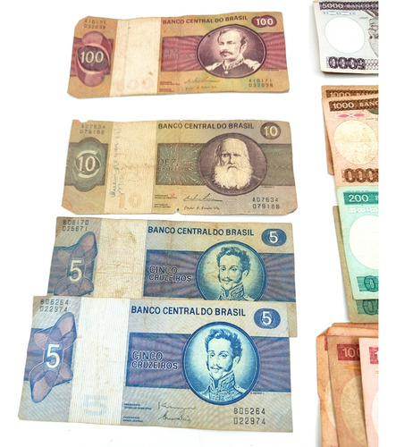 Billetes Cruzeiros Antiguos De Brasil (lote) - Numismatica (Usado)