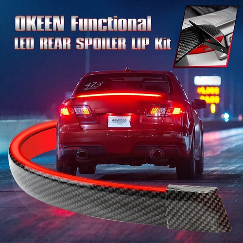 Spoiler Aleron Led Fibra De Carbono Universal