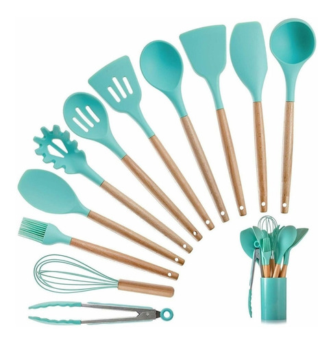 Set De Utensilios De Cocina 12 Piezas En Silicona Elegantes