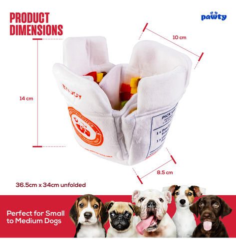 Caja De Comida China Pawty Juguete De Olfateo Para Perros Blanco