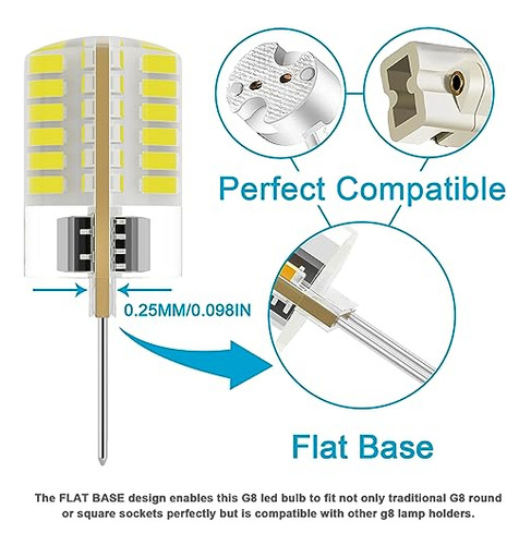G8 Led Bulb Dimmable, T4 Bi-pin Jcd Type Base, 6000k Da...