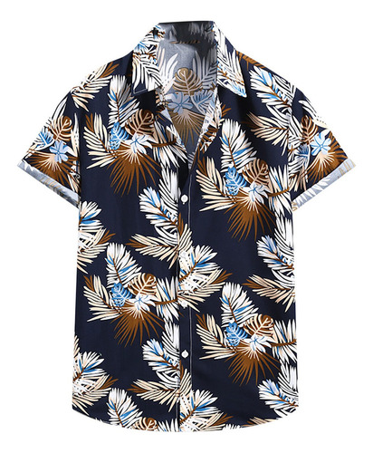 Camisa Playera Hawaiana De Manga Corta N Men Estampada Veran