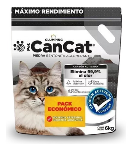 Piedras Sanitarias Gatos Cancat Bentonita Aglomerante Carbon