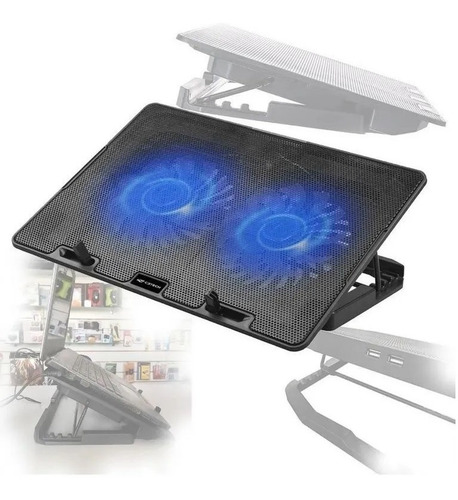 Suporte Notebook Mesa 2 Coolers 12 Cm 10 A 15,6 Nbc-50bk