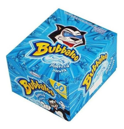 Chiclete Bubbaloo Hortelã Menta 300g Caixa Com 60