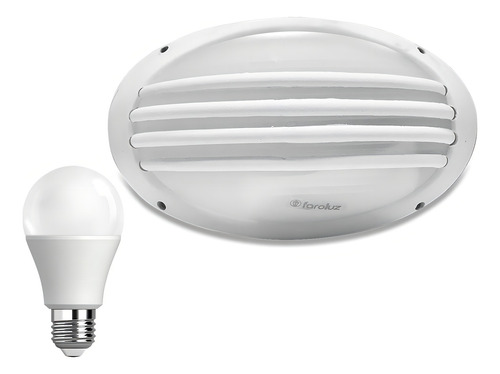 Aplique Tortuga Blanco Rejas + Foco Lámpara Led 9w Cálida Color Cobre/blanco