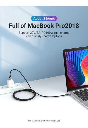 Imagen 8 de 9 de Cable Usb-c A Usb-c Marca Vention 1 Metro