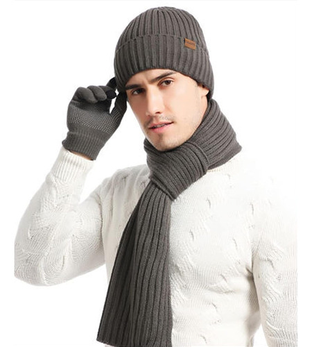Conjunto De Gorro De Punto De Invierno Para Regalo Unisex, C