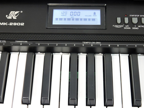 Teclado Musical Meike 61 Teclas Mk-2902 Midi- Sensitive Cor Preto