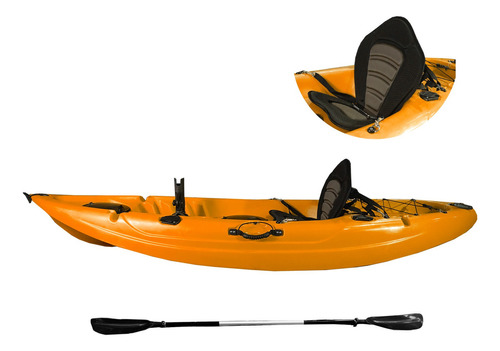 Kayak Para Pesca 2.6m + Remo 1 Asiento Mar Lago Laguna Timo Color Naranja