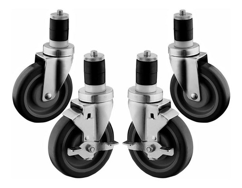 Amgood Work Table Stem Casters | 5 Heavy Duty Wheels | Set O