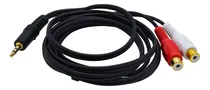 Comprar Cable Plug 3.5mm Macho A 2 Rca Jack Hembra Audio Vídeo 1.8mt