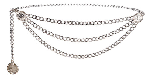 Cinturón De Cadena De Cintura Encantos De Múltiples Plata