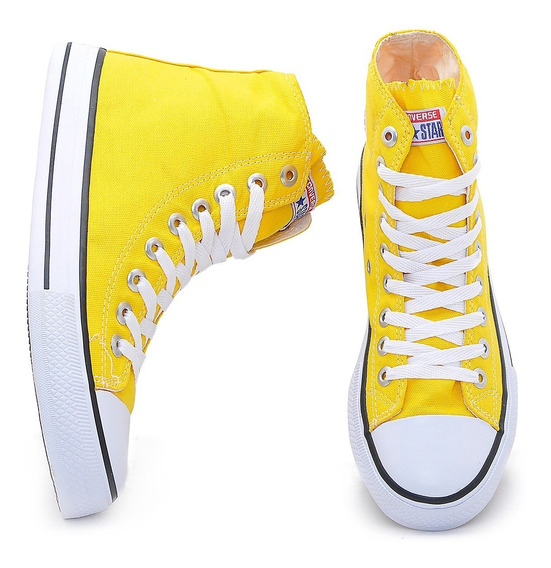 all star amarelo de cano alto