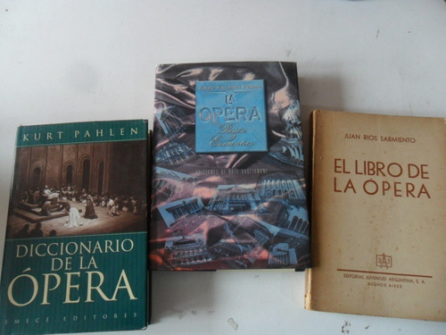 Lote 3 Libro Opera Antiguo Diccionario Musica Tenor Soprano