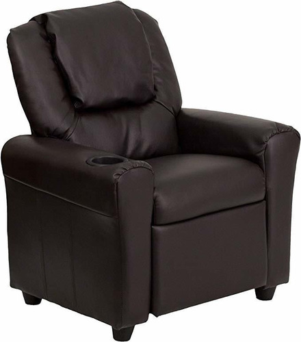 Piel Flash Contemporary Furniture Brown Reclinable Niños Con