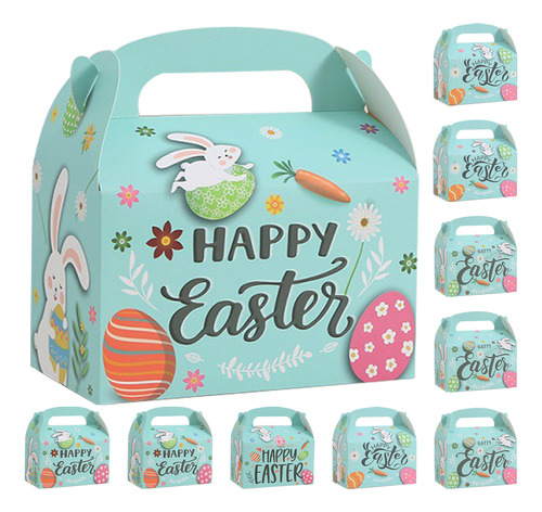 12 Cajas De Regalo De Papel Portátiles De Pascua, Estuches P