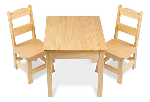 Melissa & Doug Mesa Y Sillas En Madera Sólida, Muebles Para