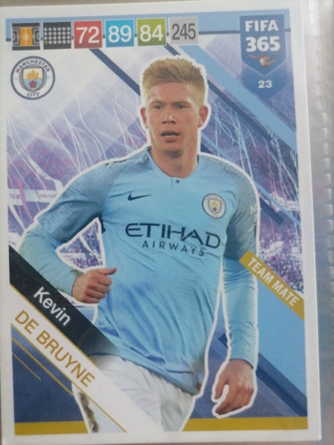 Carta Adrenalyn Fifa 365 2019 Kevin De Bruyne Team Mate