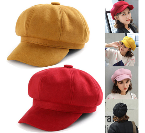 Boina Francesa De 2 Piezas, Gorro Retro De Otoño E Invierno