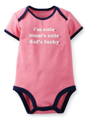 De Carter Bebé Niñas Slogan Body (baby), Rosado