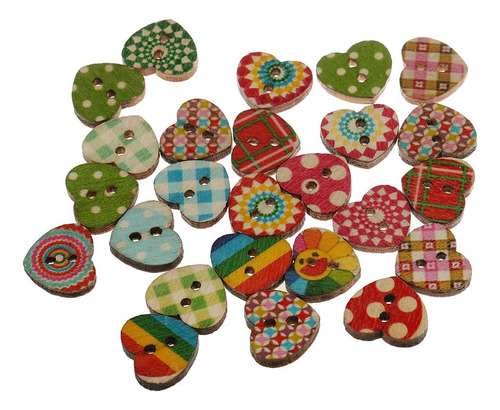 100pcs Funky En Apariencia Impresos 2 Agujeros