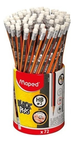 Lápices De Grafito Maped Black Peps Hb No. 2 Ergo 72 Piezas