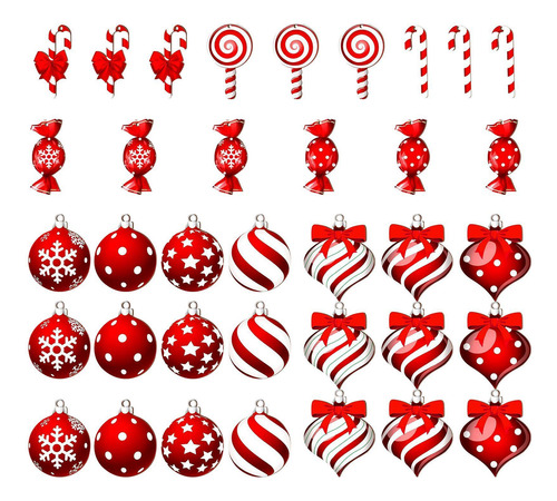 Adornos De Bolas De Caramelo Para Árbol De Navidad Adornos D
