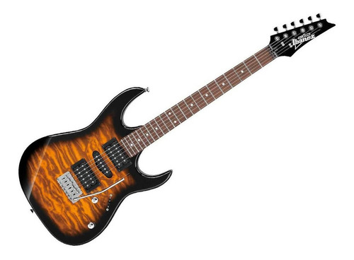 Imagen 2 de 4 de Guitarra eléctrica Ibanez RG GIO GRX70QA de álamo sunburst con diapasón de amaranto